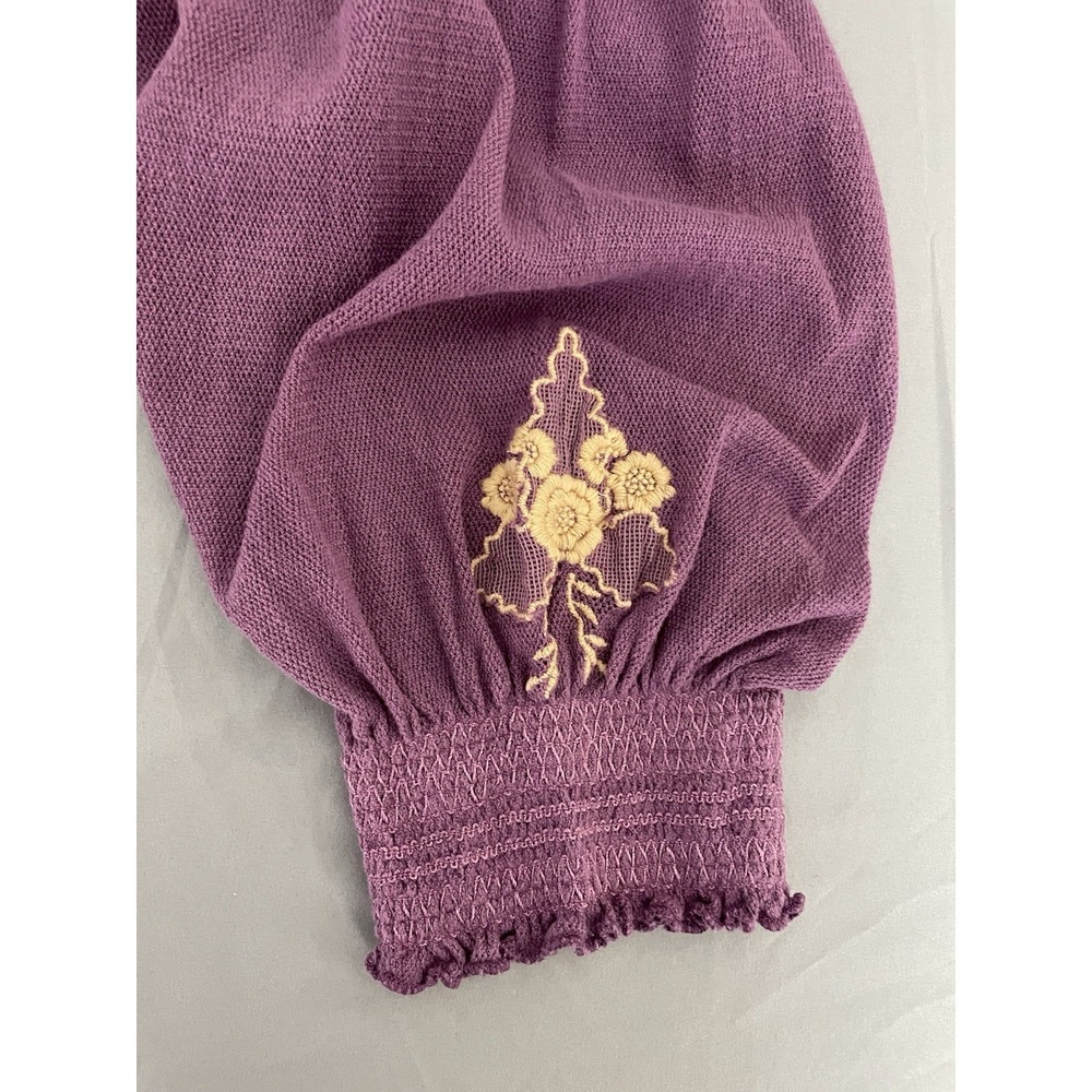 Free People Sweater Womens Large L Knit Embroidered Pullover - Picture 6 of 12